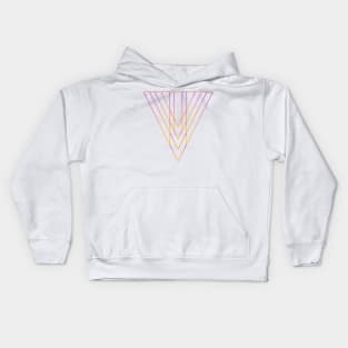 Orange pink triangle linear abstract geo Kids Hoodie